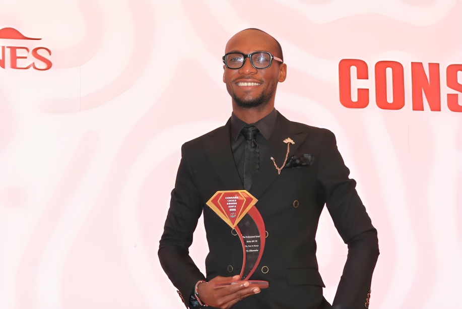 Renowned media personality Dr Ofweneke after winning the Most Professional Male Event MC of the Year at the Consumer Choice Awards 2026. PHOTO/ https://www.instagram.com/drofweneke/