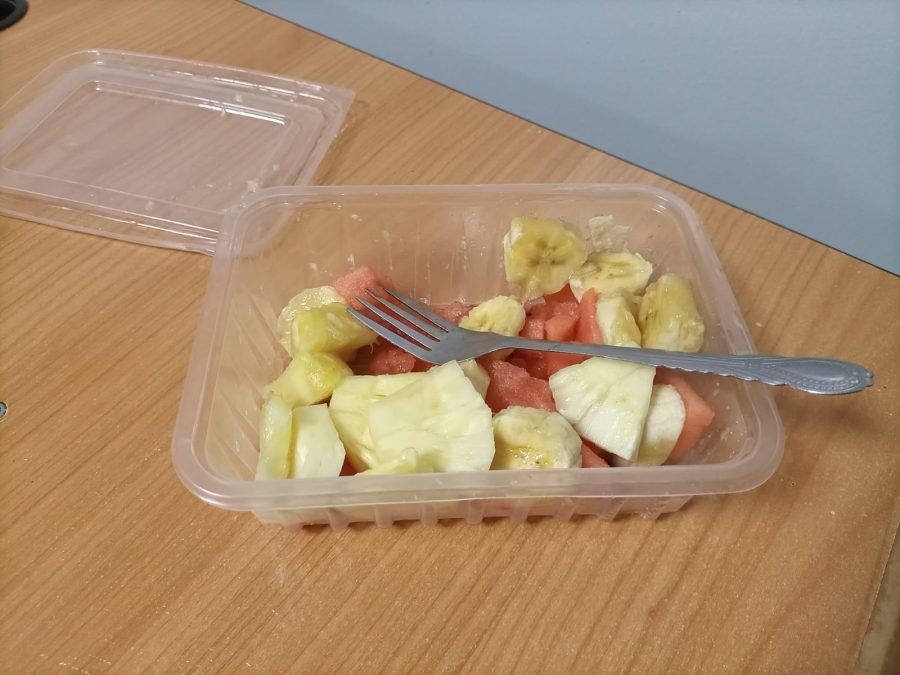 A dish half-full with bananas,water melons and pineapples. PHOTO/David Nthua