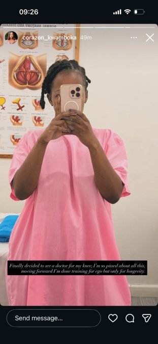 Corazon Kwamboka's Instagram stories. PHOTO/Screengrab by K24 Digital