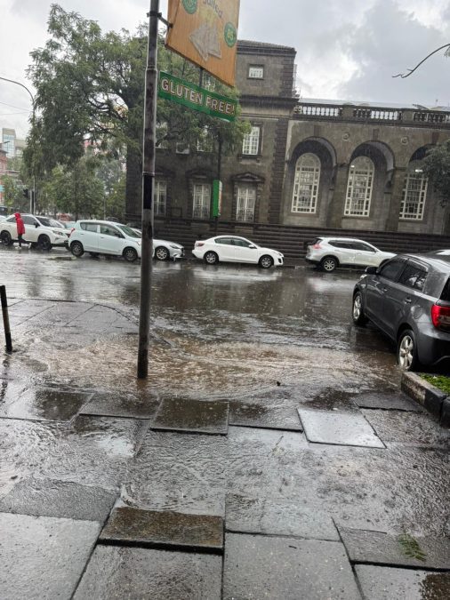 An image of heavy rains on Wednesday, March 4, 2026, along Kenyatta Avenue. PHOTO/ Ascah Mwango