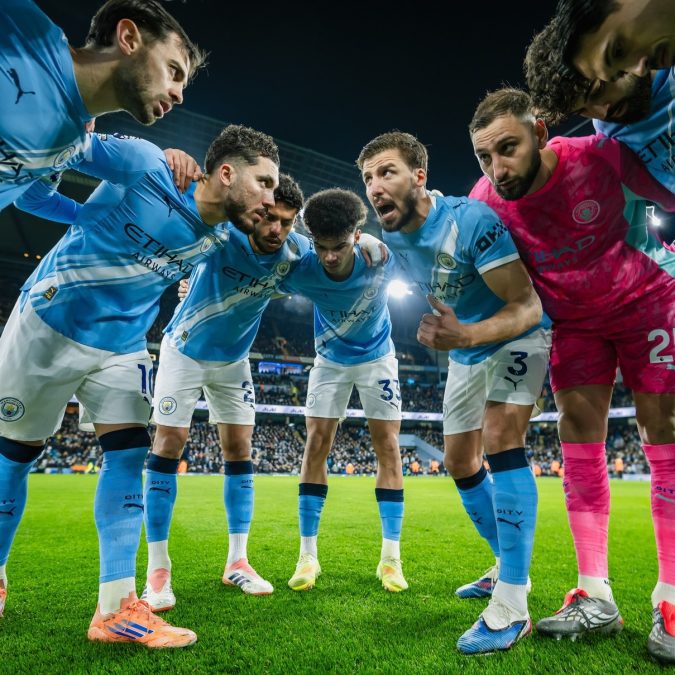 Manchester City players in a previous match. PHOTO/https://www.facebook.com/search/top?q=manchester%20city