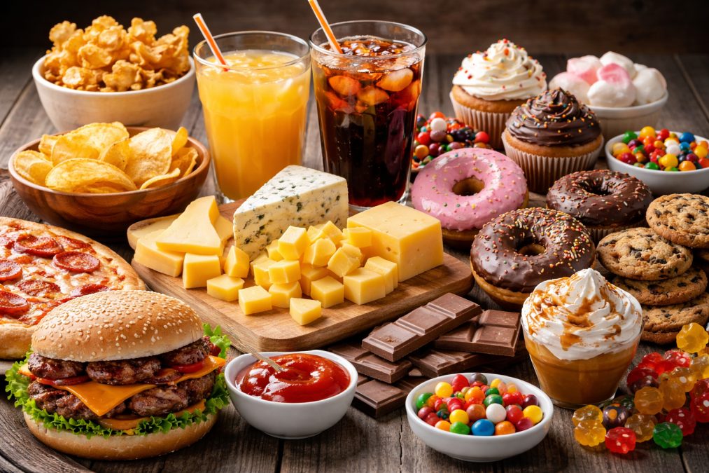 A combination of many foods. PHOTO/Photo generate by AI