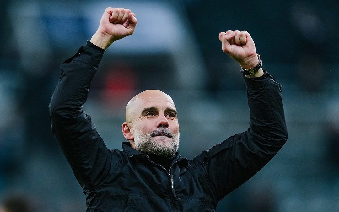 Manchester City boss Pep Guardiola during Newcastle United's encounter on Saturday, March 7, 2026. PHOTO/https://web.facebook.com/mancity