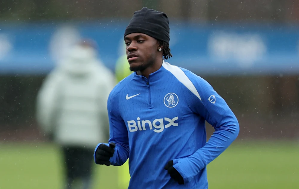 Chelsea's Romeo Lavia in training. PHOTO/@ChelseaFC/X