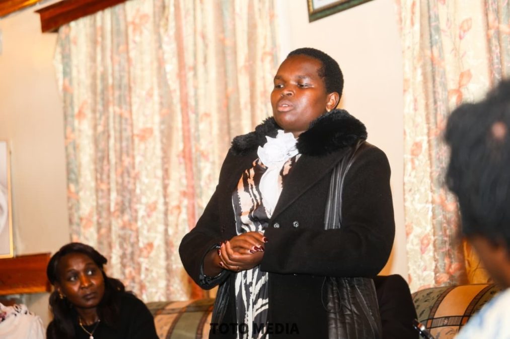 Linet Toto speaking during a past event. PHOTO/https://www.facebook.com/linetchepkorirtoto
