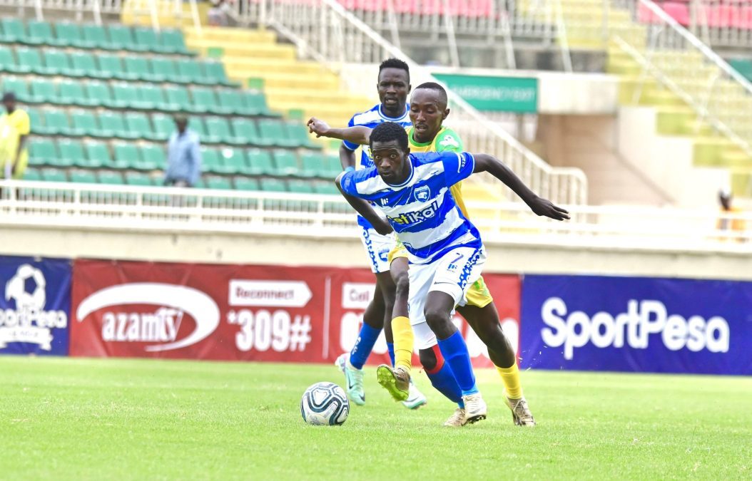 AFC Leopards midfielder Tyson Otieno in action against Nairobi United. PHOTO/https://www.facebook.com/afcleopardssc