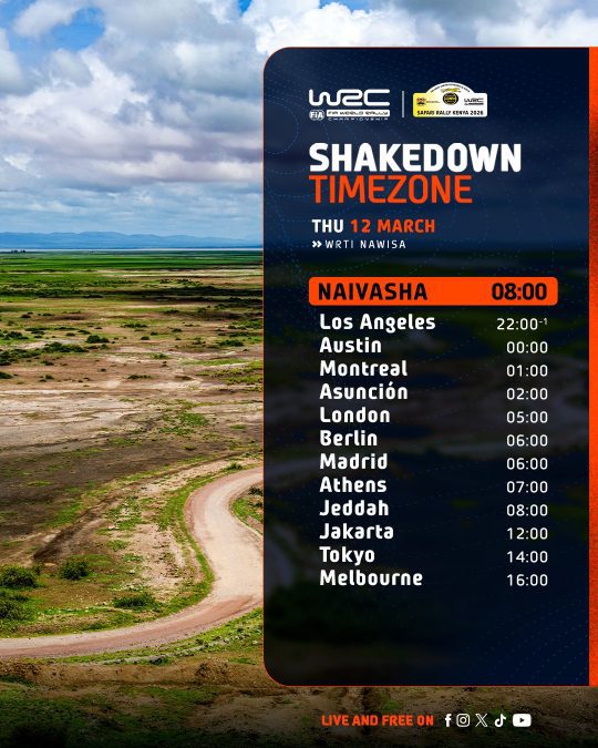 A WRC shakedown in Naivasha timing. PHOTO/https://www.facebook.com/WorldRally