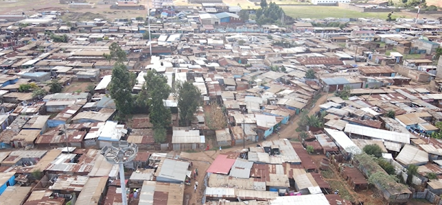 Aerial view of Kiandutu slum in Thika. PHOTO/https://web.facebook.com/thikatowntoday