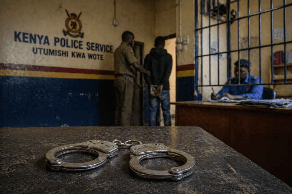 Handcuffs placed on a board. PHOTO/Photo generated by AI