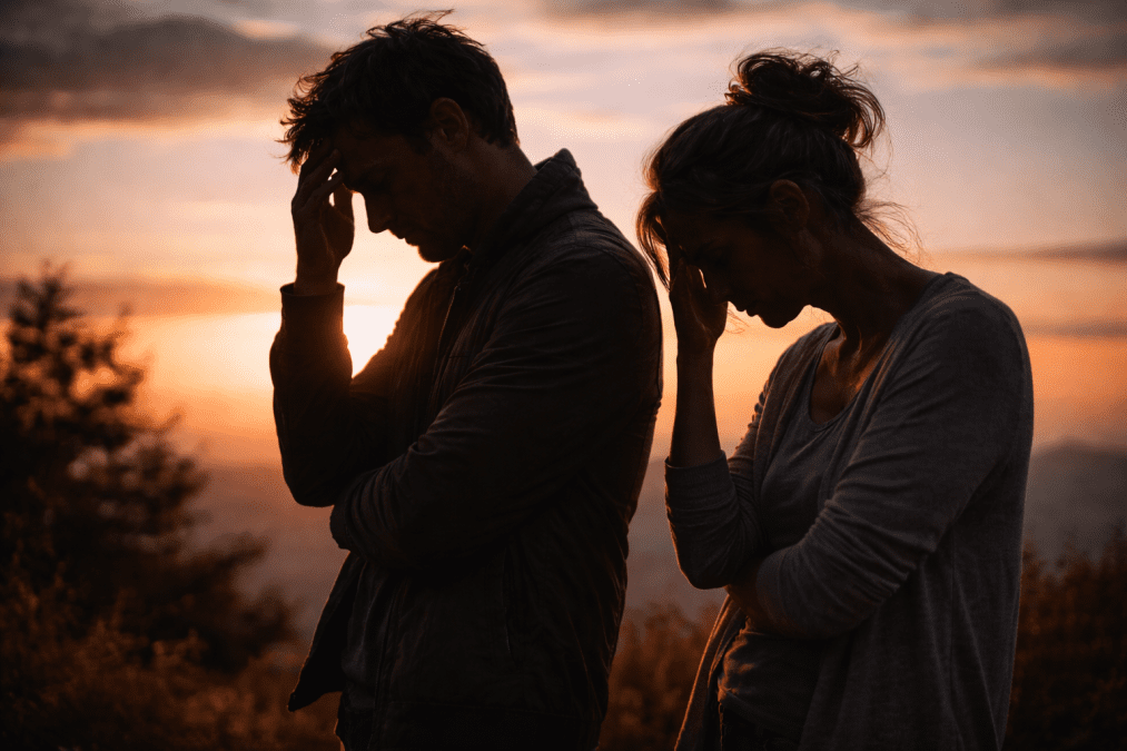 Two people looking depressed. PHOTO/Photo generated by AI