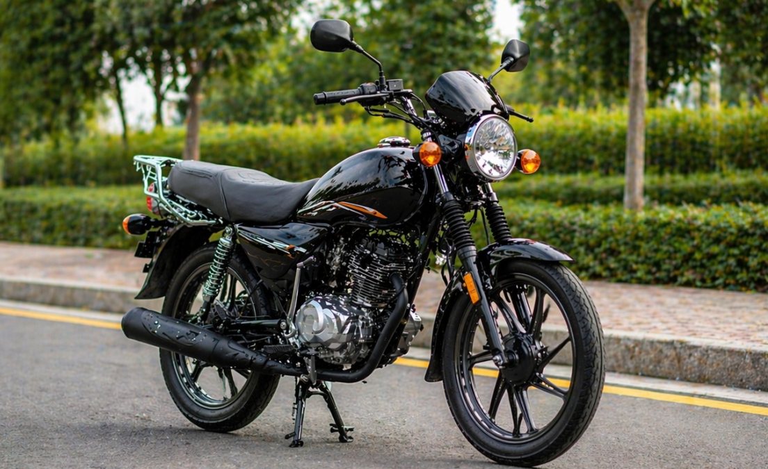 Stylish black bodaboda parked on a clean road in daylight. PHOTO/Photo generated by AI