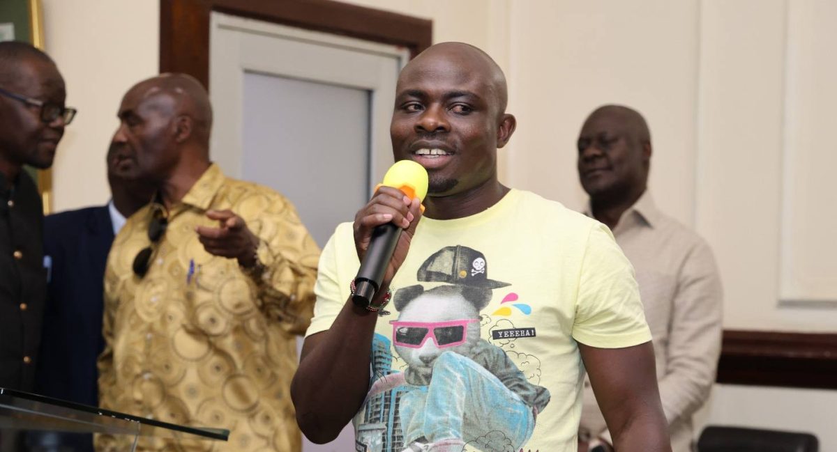 Mama Lucy Hospital board member Calvince Okoth speaks during a past event. PHOTO/https://web.facebook.com/gaucho.gacho
