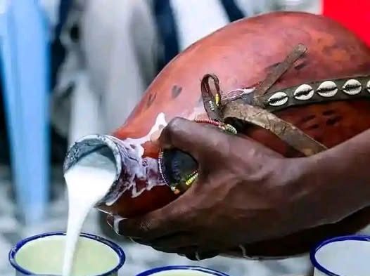 Someone serving a cup of Mursik. PHOTO/https://web.facebook.com/profile.php?id=100070418375781