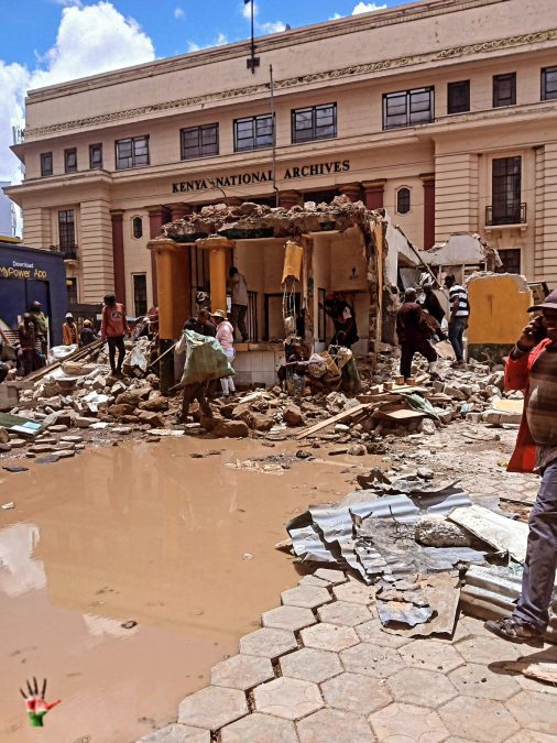 Aftermath of National Archives toilets demolotions. PHOTO/https://web.facebook.com/profile.php?id=100008151166752