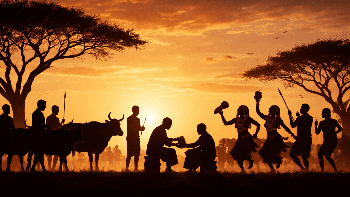 A silhouette shows people during a dowry payment exercise. PHOTO/Photo generated by AI