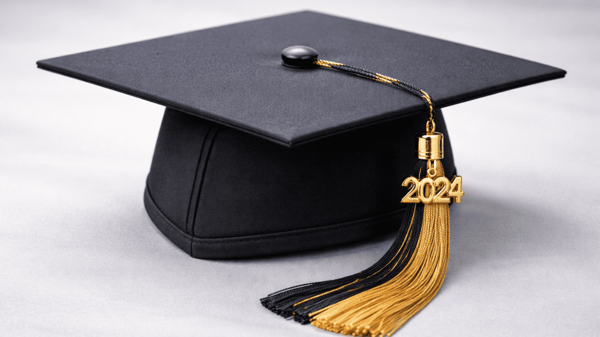 A classic black graduation cap with a gold tassel, symbolising academic success. PHOTO/Photo generated by AI