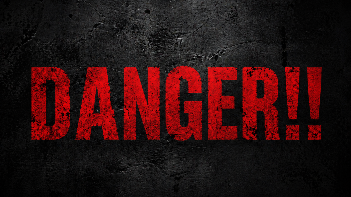 Bold red “DANGER!!” text on a dark, rough-textured background, creating a strong warning visual. PHOTO/Photo generated by AI