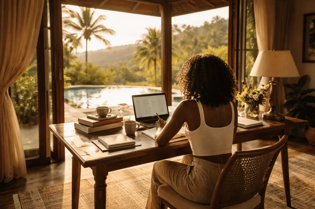 Someone doing a study using a laptop. PHOTO/Photo generated by AI