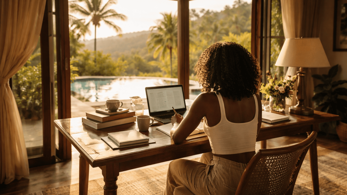 Someone doing a study using a laptop. PHOTO/Photo generated by AI