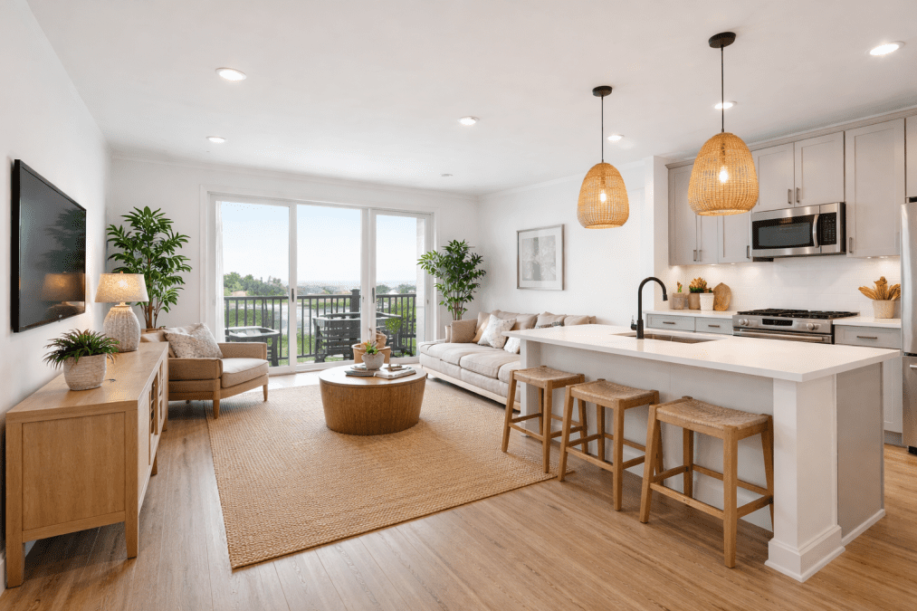 Bright and airy modern apartment interior