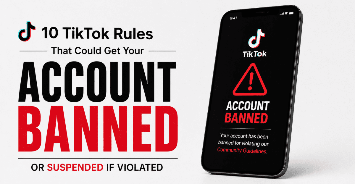 A graphic image with details of a TikTok account ban. PHOTO/AI