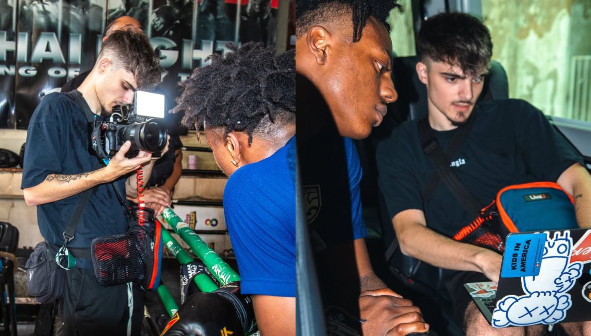 Videographer Samuel L., alias Slipz, with American streamer IShowSpeed. PHOTO/@shotsbyslipz/Instagram