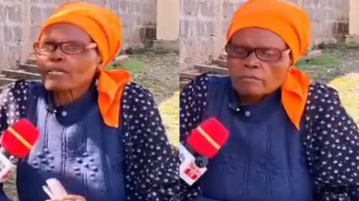 Jane Muthoni's mum speaking during a past event. PHOTOS/Screengrabs by K24 Digital of TikTok video by @chumammototv.