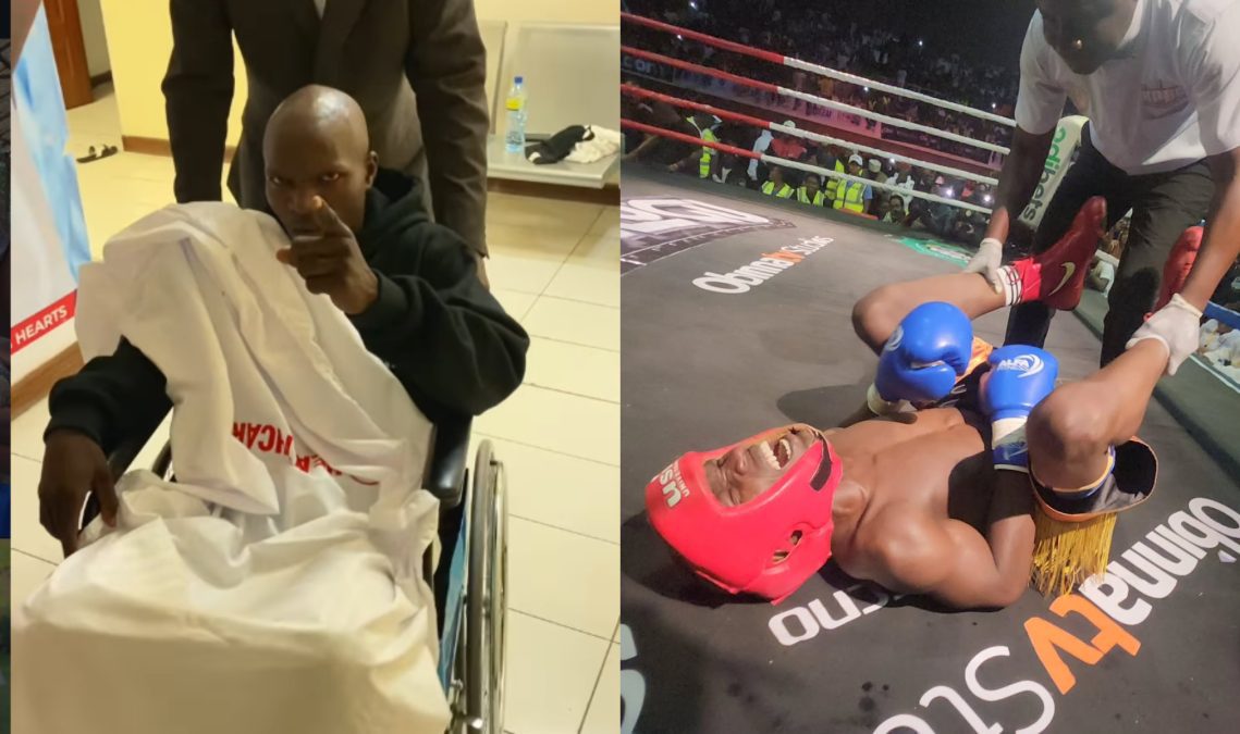 Mbavu Destroyer after losing to Majembe during Vurugu fight night. PHOTO/@mbavu.254/@jackie-ogaga/Instagram