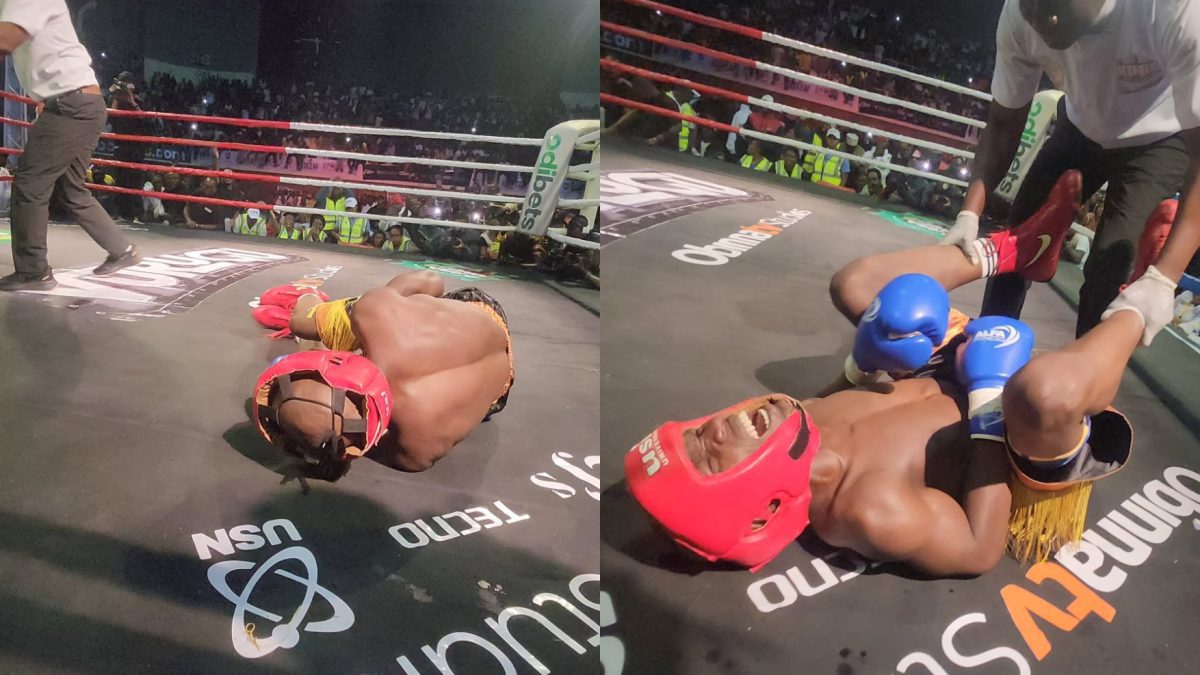 Mbavu Destroyer after losing to Majembe during Vurugu fight night. PHOTO/@jackie-ogaga/Instagram