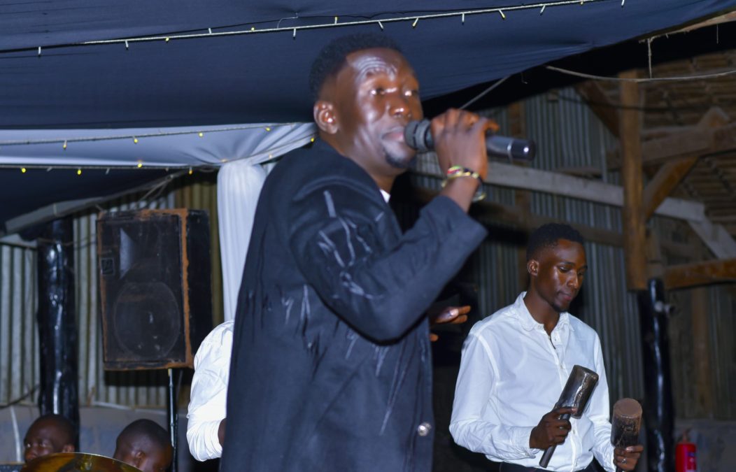Ohangla musician Freddy Jakadongo performing alongside his band. PHOTO/https://www.facebook.com/profile.php?id=100044424340235