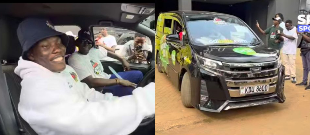 Majembe with his ne car. PHOTOS/Screengrabs by K24 Digital of Instagram video by @spmbuzz.