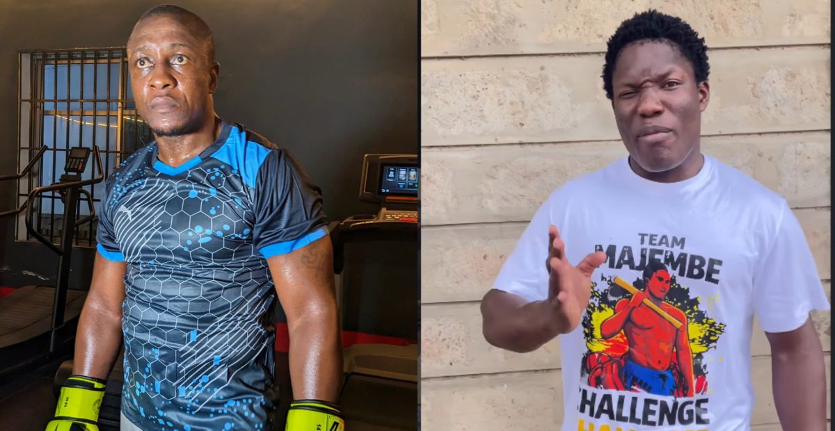 A collage of boxers Karim Mandonga and Majembe. PHOTO/@k-mandonga/@majembe-ke/Instagram