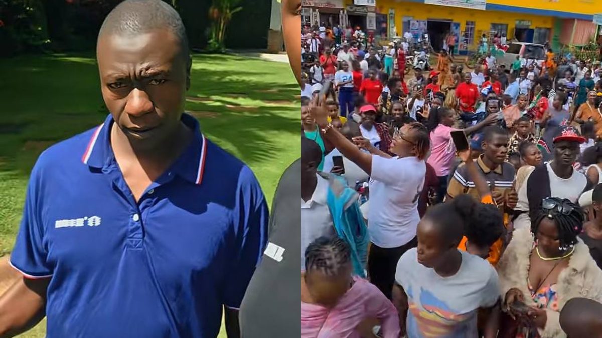A collage of Kwa Mbae boy's father and TikTokers who attended his son's fundraiser. PHOTOS/@obidandela/TikTok.