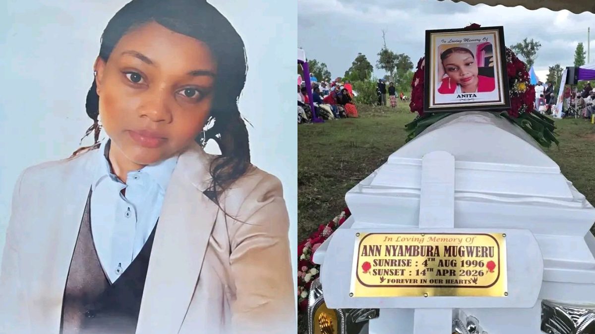 Anita Mugweru's casket during the burial. PHOTOS/https://www.facebook.com/profile.php?id=100078897507410