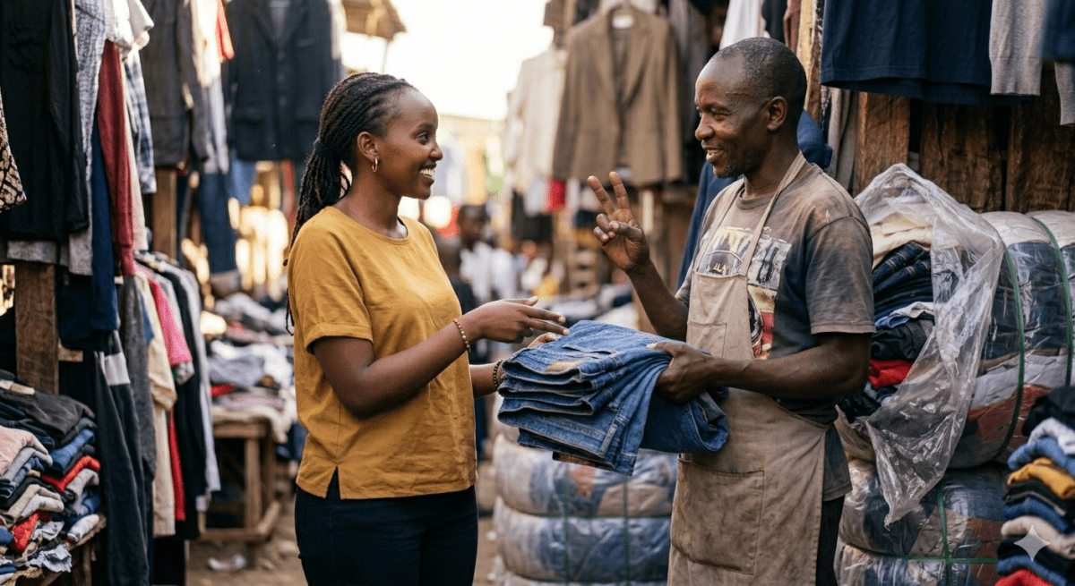 AI-generated image of a buyer and seller engaging in negotiations