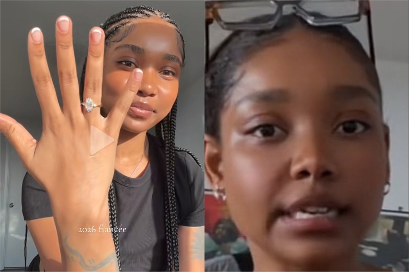 2026 fiancée: Elodie Zone off-market as she reveals 14-stone oval diamond engagement ring