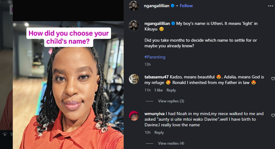 A post shared by Lilian Ng'ang'a on Instagram. PHOTO/Screengrab by K24 Digital