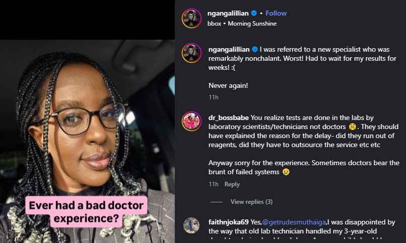 A post shared by Lilian Ng'ang'a on her Instagram. PHOTO/Screengrab by K24 Digital