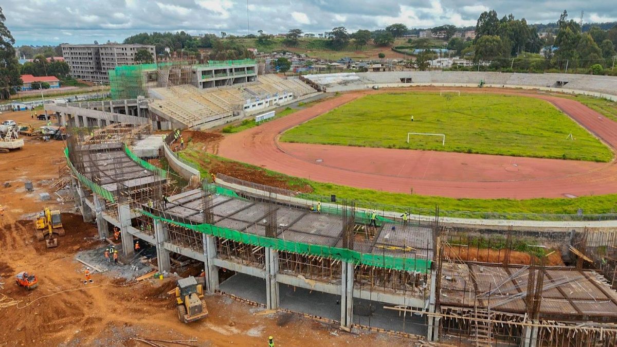 Ongoing construction of Kipchoge Keino Stadium