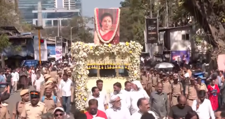 Legendary singer Asha Bhosle cremated with full state honours in Mumbai