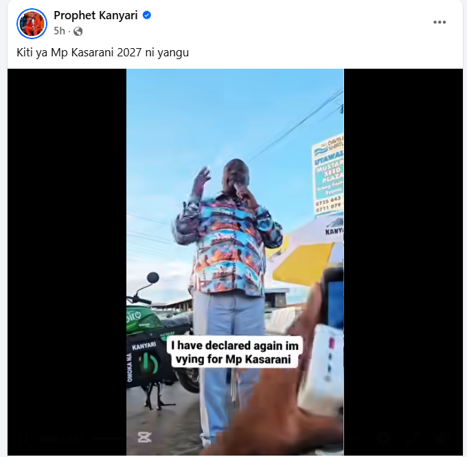 Victor Kanyari during his tour in Njiru Ward,Kasarani Constituency.  PHOTO/ https://www.facebook.com/prophetkanyari