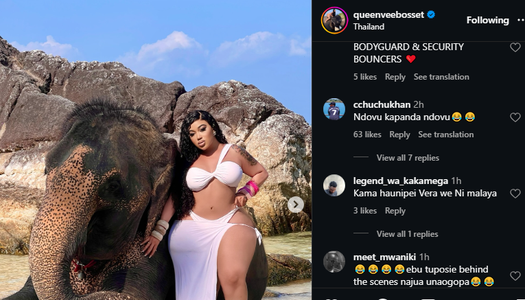 A post shared by Vera Sidika on Instagram. PHOTO/Screengrab by K24 Digital