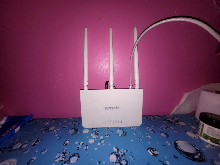 A Tender WIFI router placed on a 3-D table. PHOTO/David Nthua
