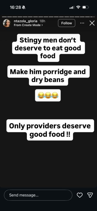 A post shared by Ntazola Gloria on her Instagram stories