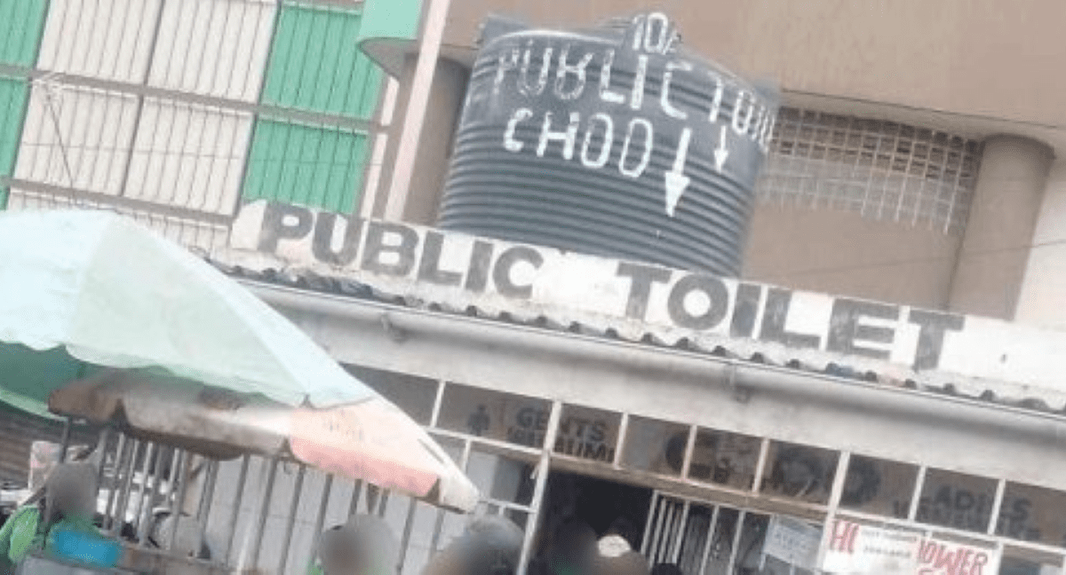 A widershot of a public toilet. PHOTO/https://web.facebook.com/farmxltd