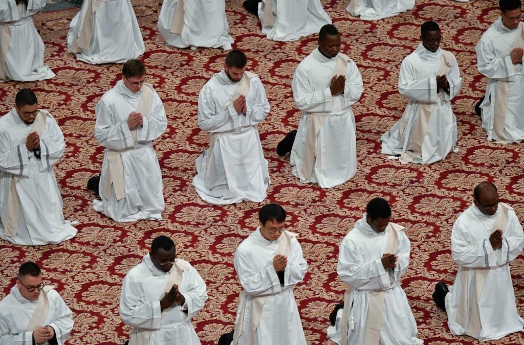 The priests ordained last year by Pope Leo XIV in Saint Peter’s Basilica. PHOTO/@Vatican Media