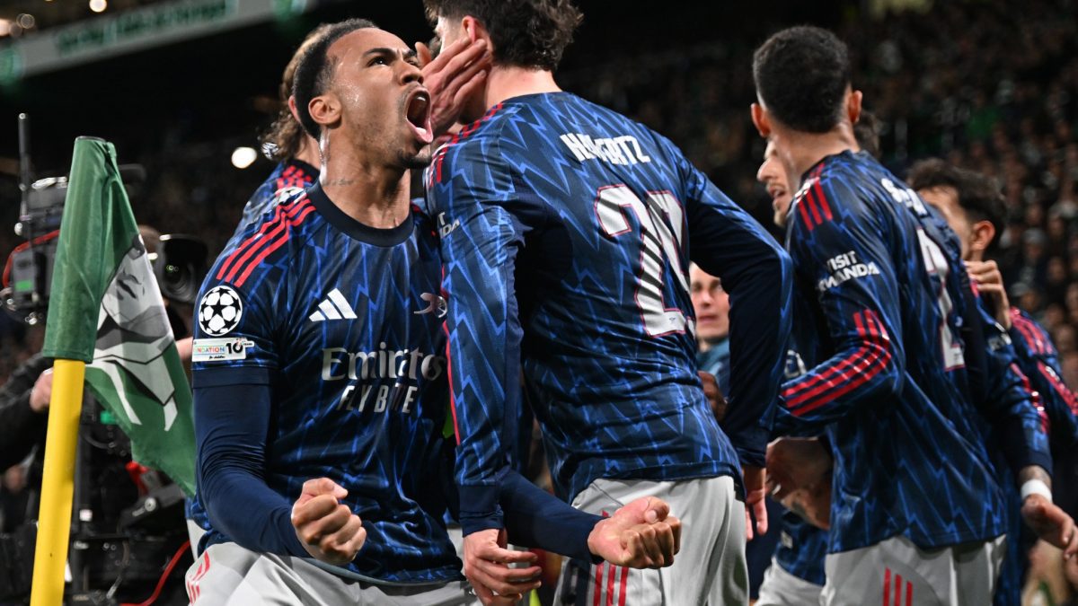 Gabriel Magalhaes celebrates a goal scored by Kai Havertz during the UEFA Champions League. PHOTO/https://web.facebook.com/Arsenal