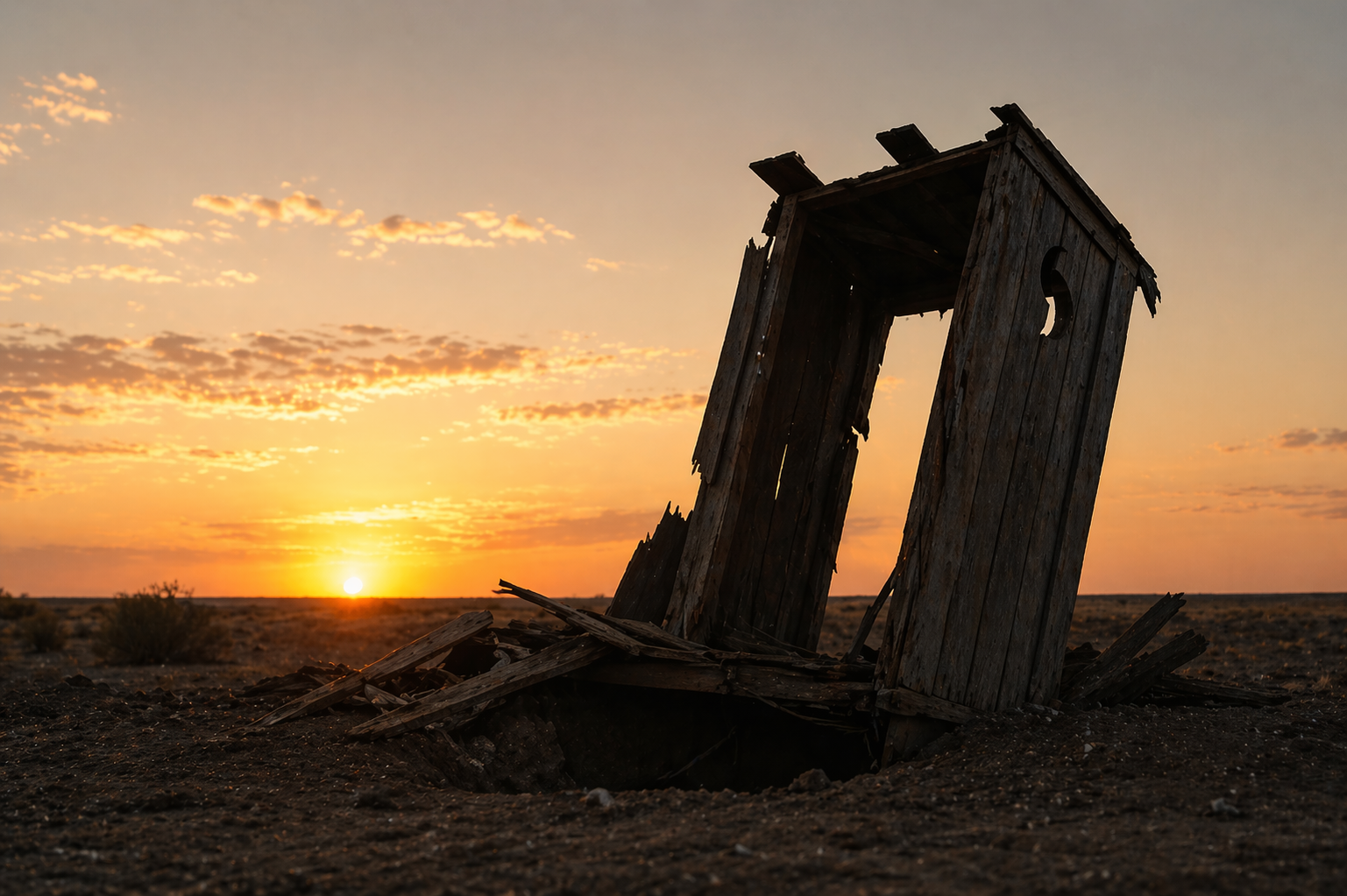 Woman trapped in poo for 3 hours after outback toilet collapses