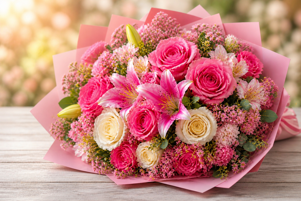 Romantic flowers. PHOTO/Photo generated by AI