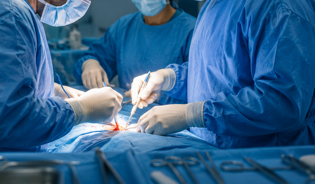 A team of medical experts performing a surgery. PHOTO/Photo generated by AI